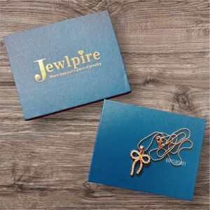 Sterling Silver 925 Ribbon Bow Rhinestone Necklace